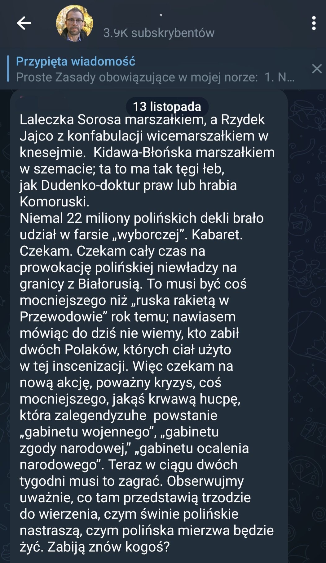 Bieżąca aktywność środowisk prorosyjskich, rosyjskich ośrodków dezinformacyjnych oraz tzw. koniunkturalistów w Polsce – połowa listopada
